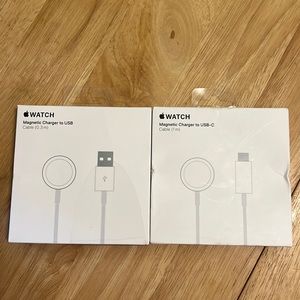 Apple magnetic chargers for Apple Watch- USB and USB-C